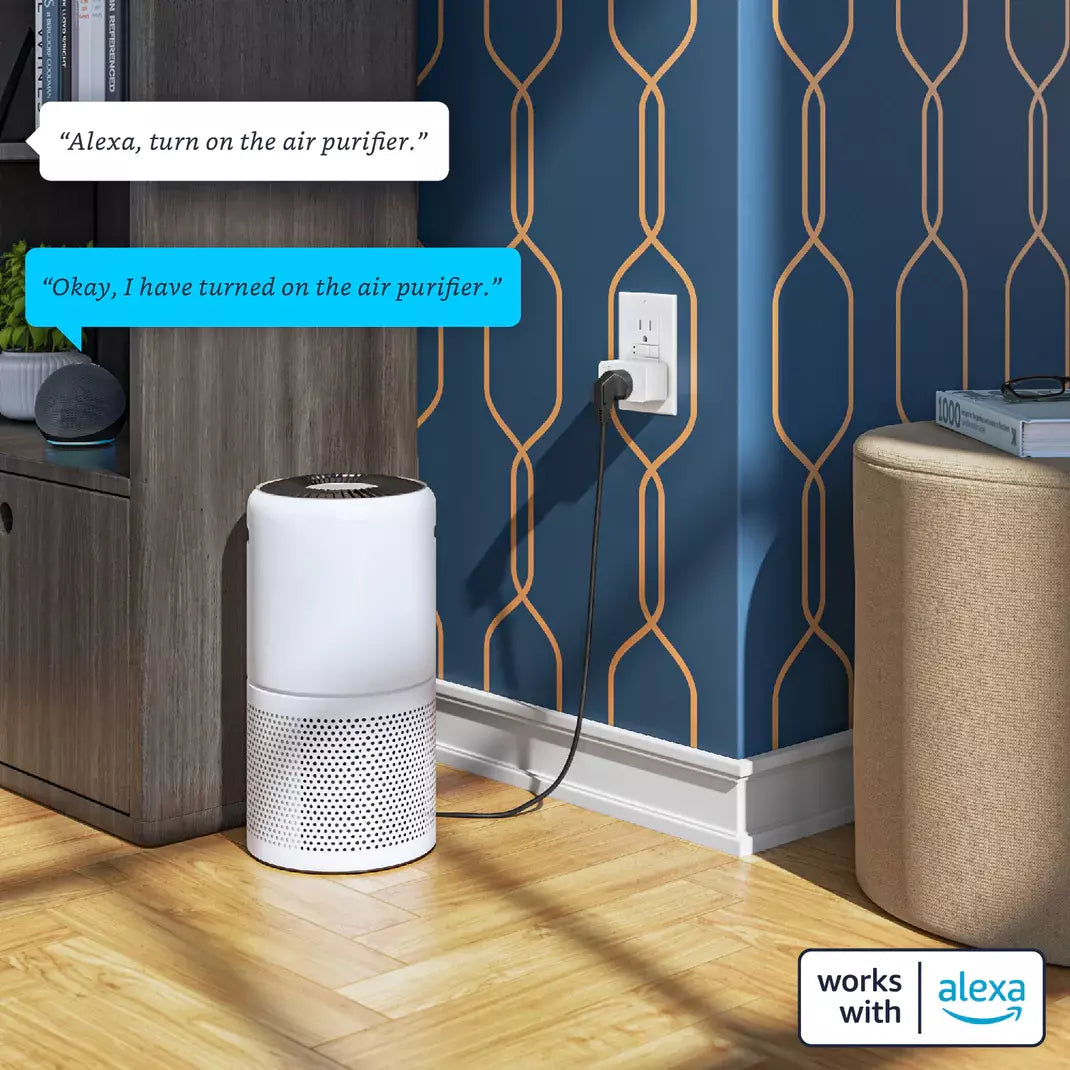 Air purifier plugged into Wyze plug