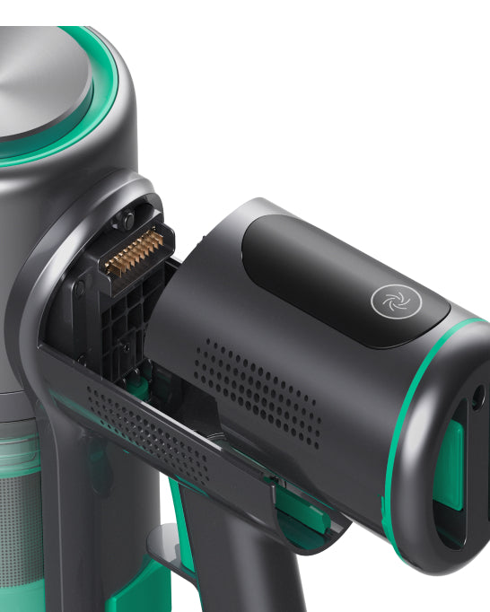 Close up image of cordless vacuum battery 