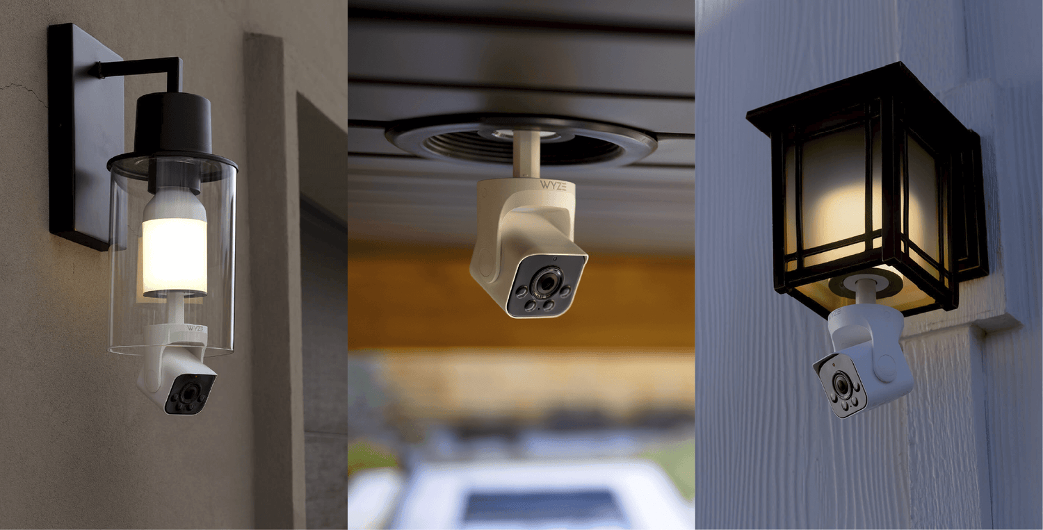 Versatile Wyze Camera Socket shown in three lighting setups.