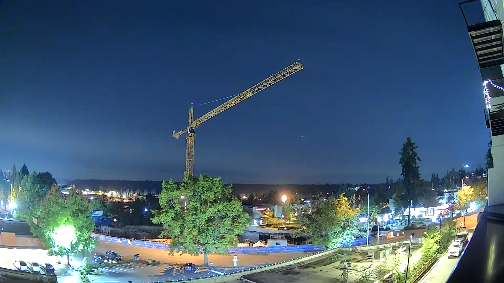 Wyze Cam night image with crane