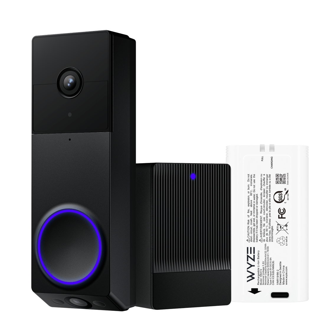 Duo Cam Doorbell + Extra Battery SVB - DB - DUO - BL - WBAT2 - Wyze Labs, Inc.