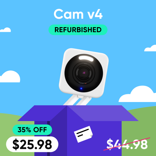 Refurbished Cam v4 on sale for 35% off. Now only $25.98.