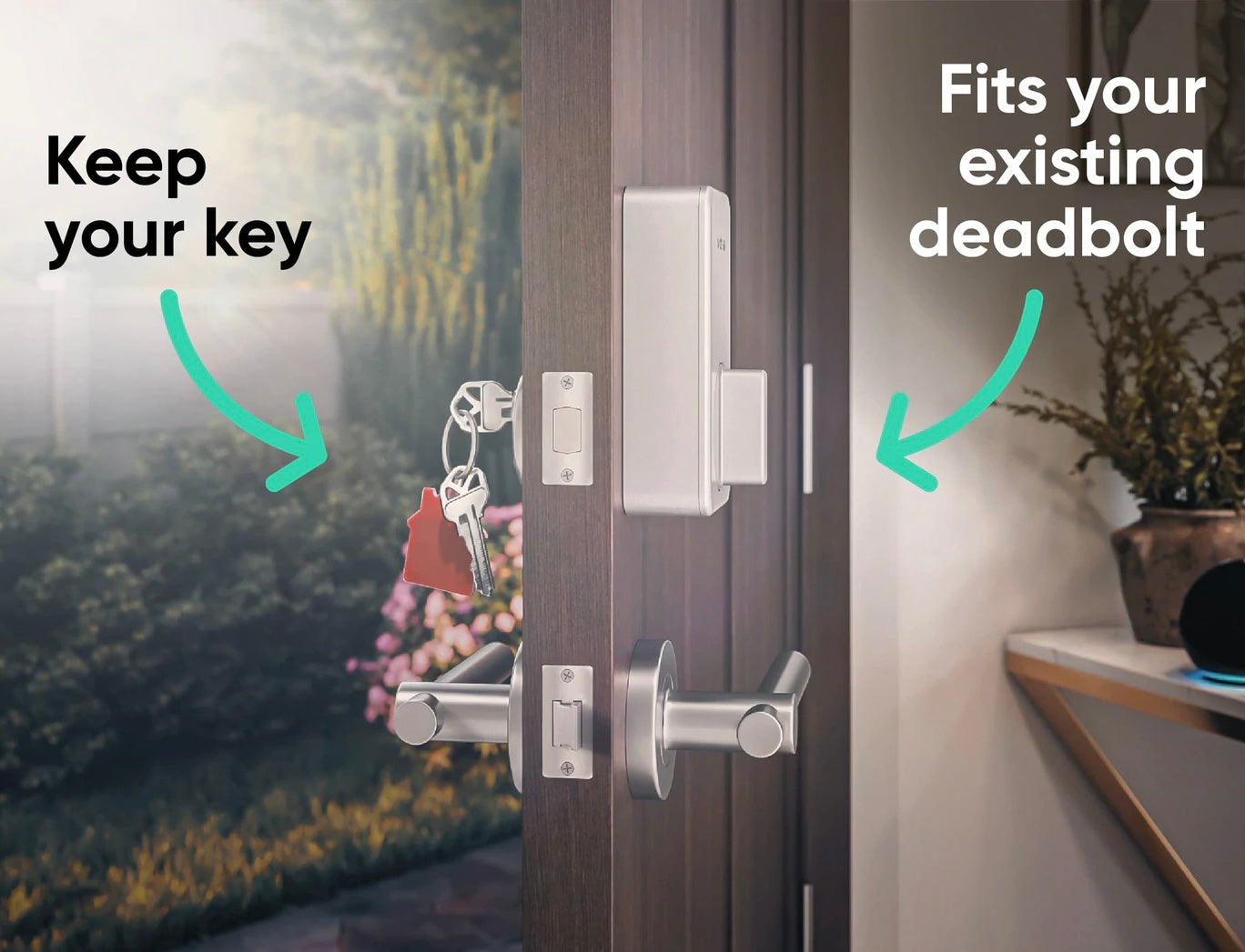 A wooden door with a lock on it.
