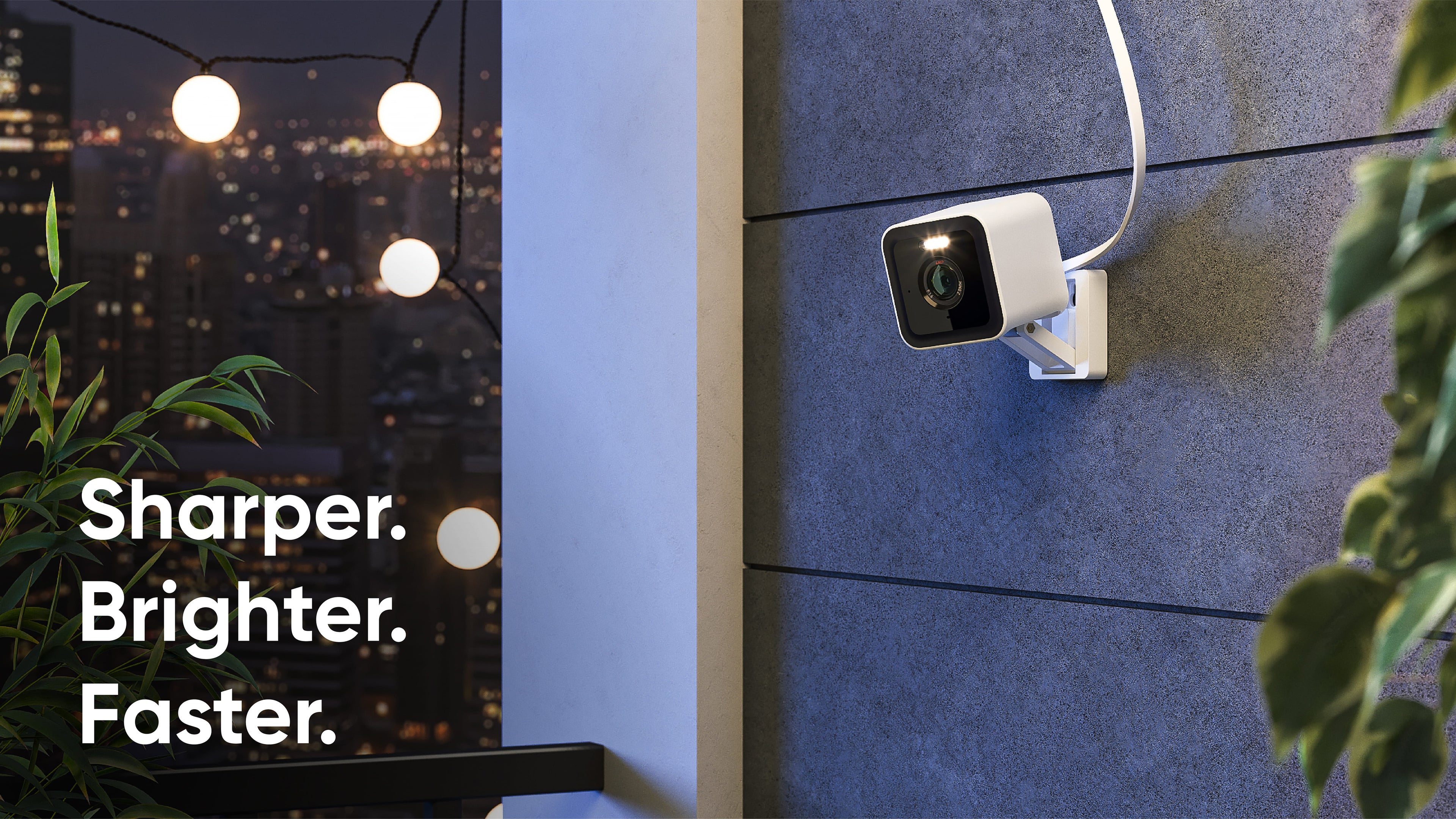 A camera is mounted on a wall, providing security and surveillance.