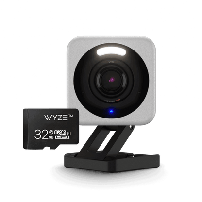 Wyze Cam v4 in grey with 32GB MicroSD card