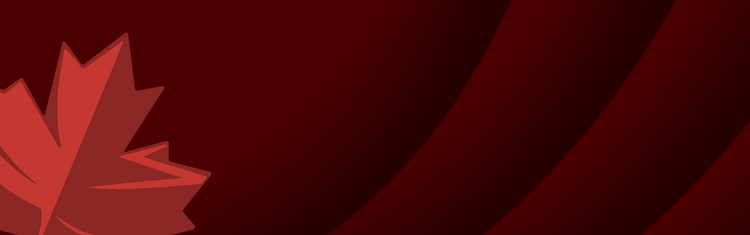 Red maple leaf design on a dark red background