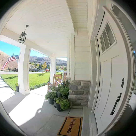 View of front door from video doorbell