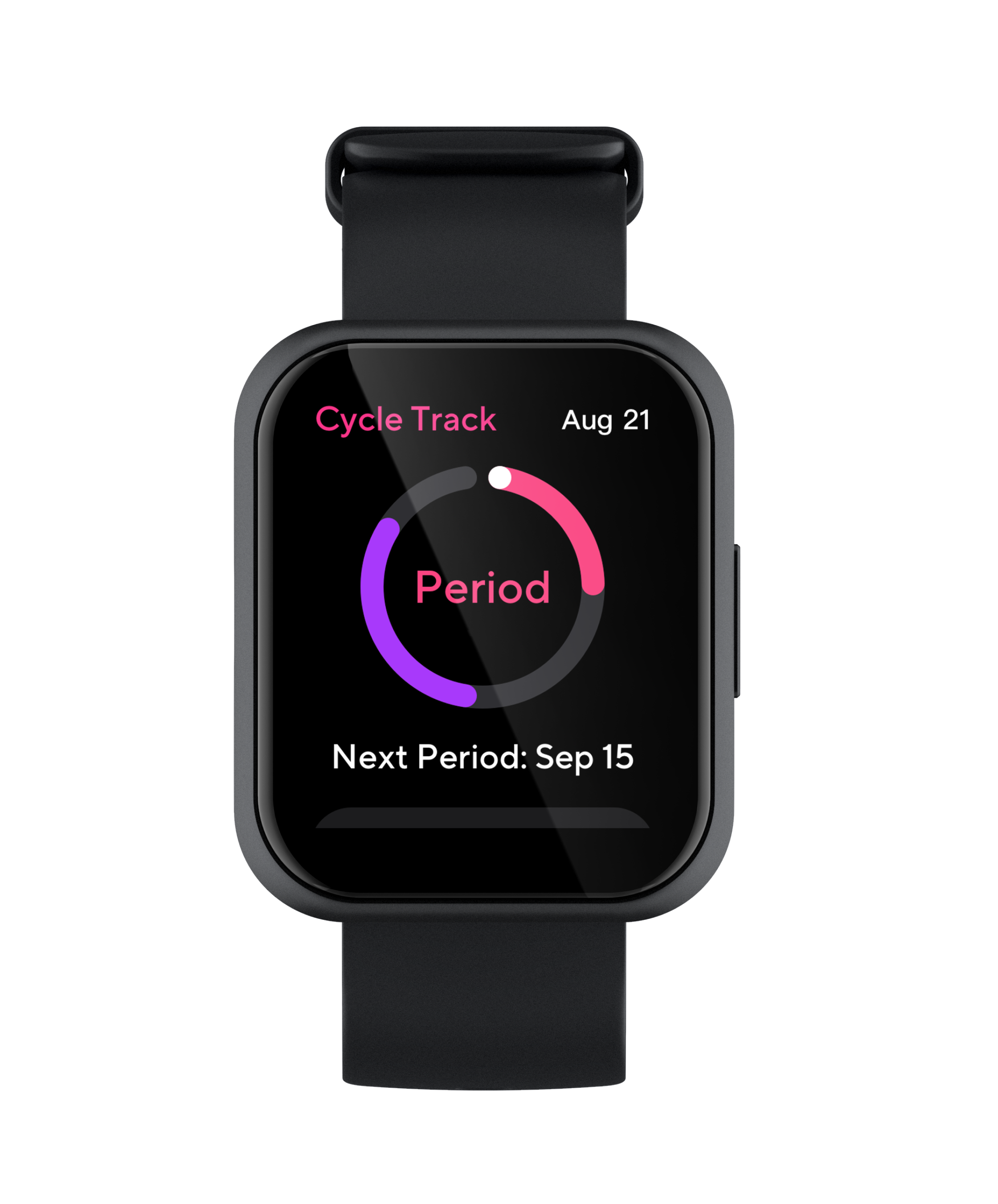 Watch screen showing Menstrual Cycle Tracking