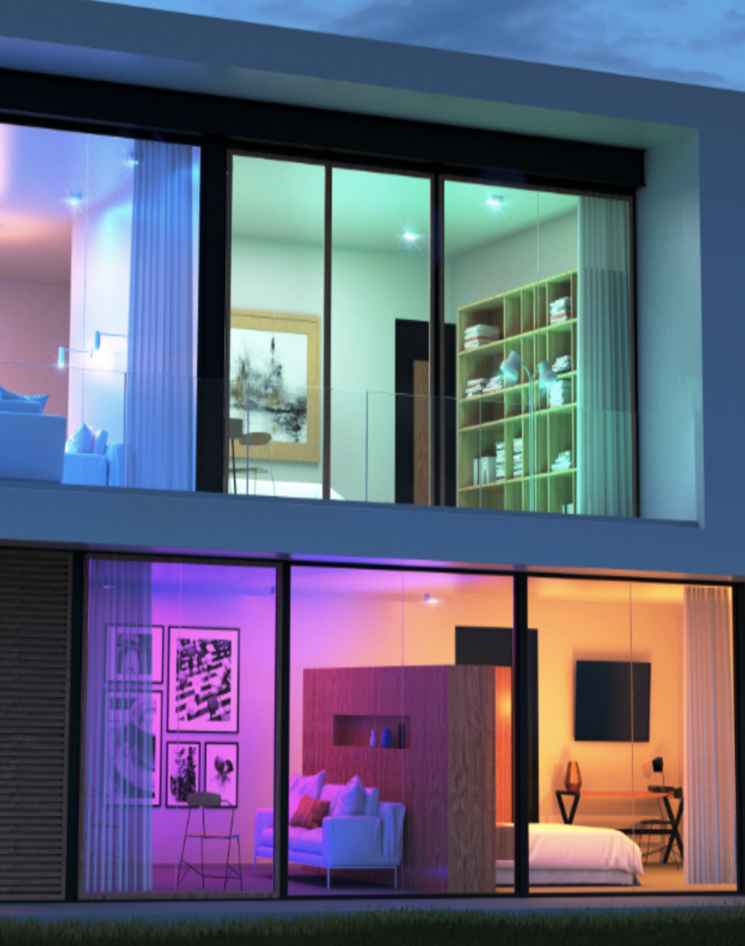 wyze color bulb lighting each room a different color