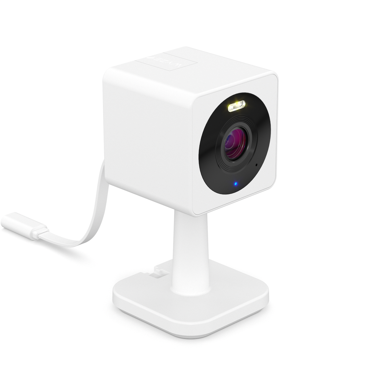 3D render of Wyze Cam OG security camera against a white background.