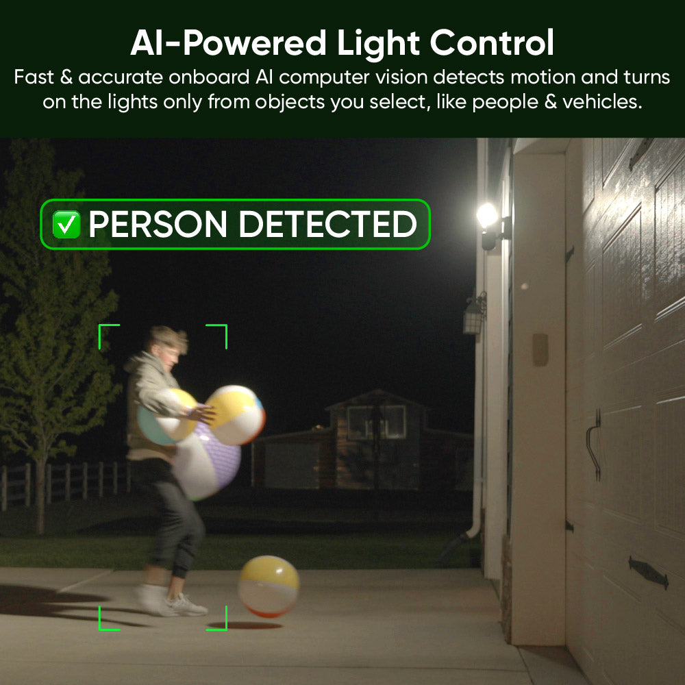 Example of Person being detected with AI-Powered Light Control