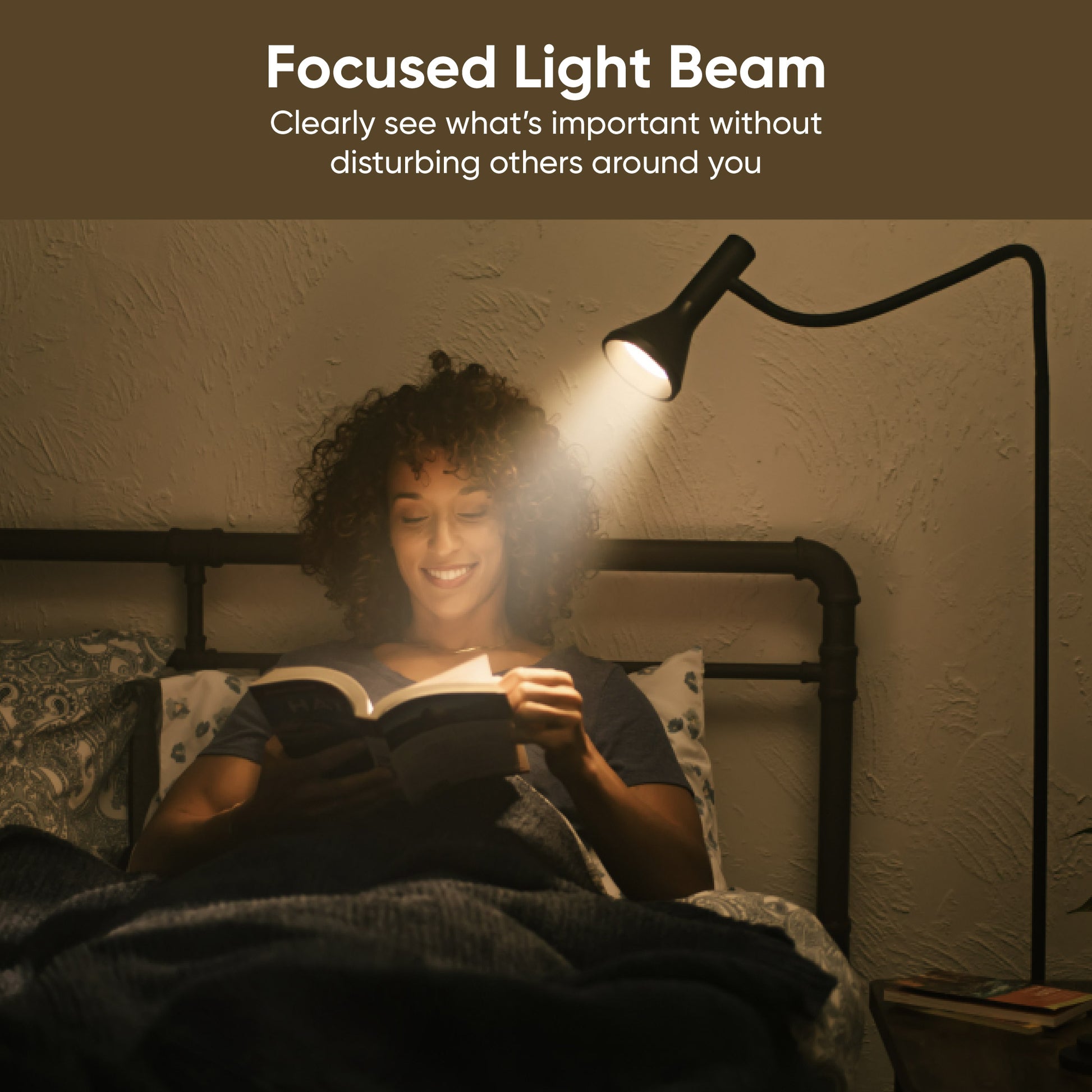 Bright Basics Hands Free LED Flexible Neck Reading Light Adjustable Book  Light for Reading in Bed