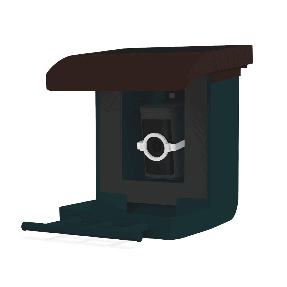 Wyze camera lens adapter with faded out camera and bird house