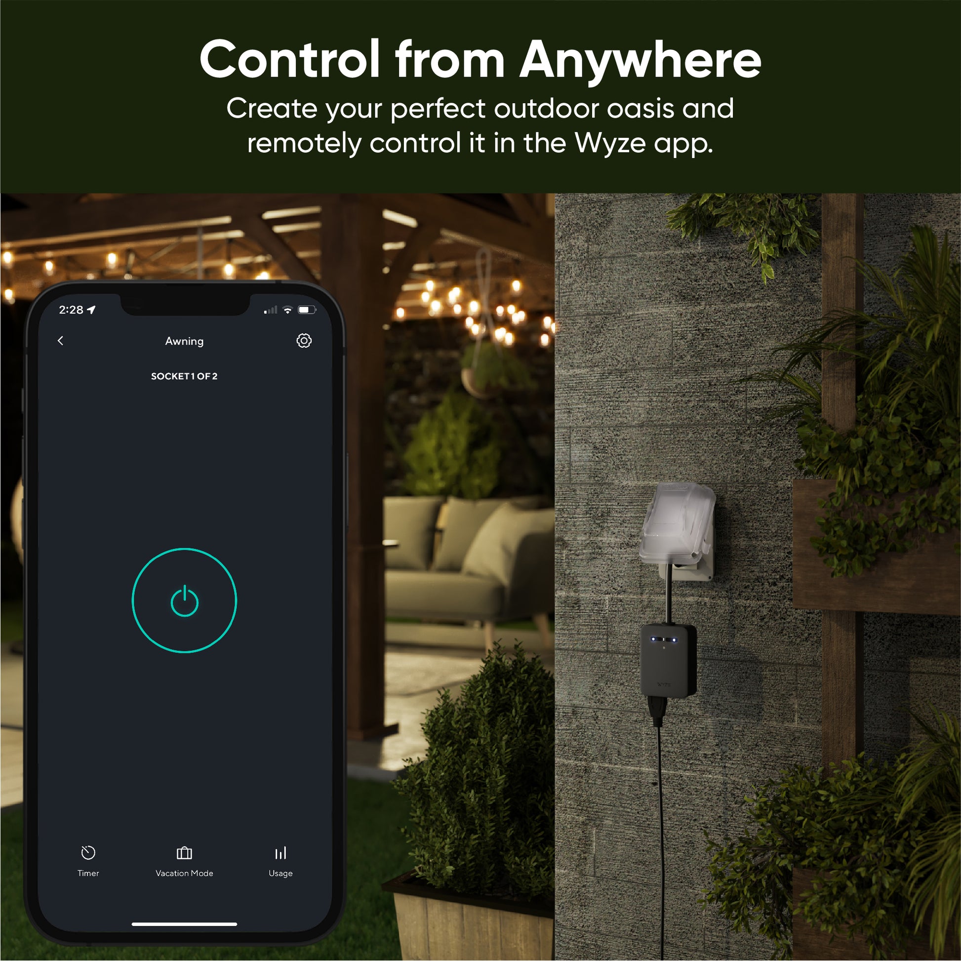 Outdoor 3 Outlet Smart Plug Timer