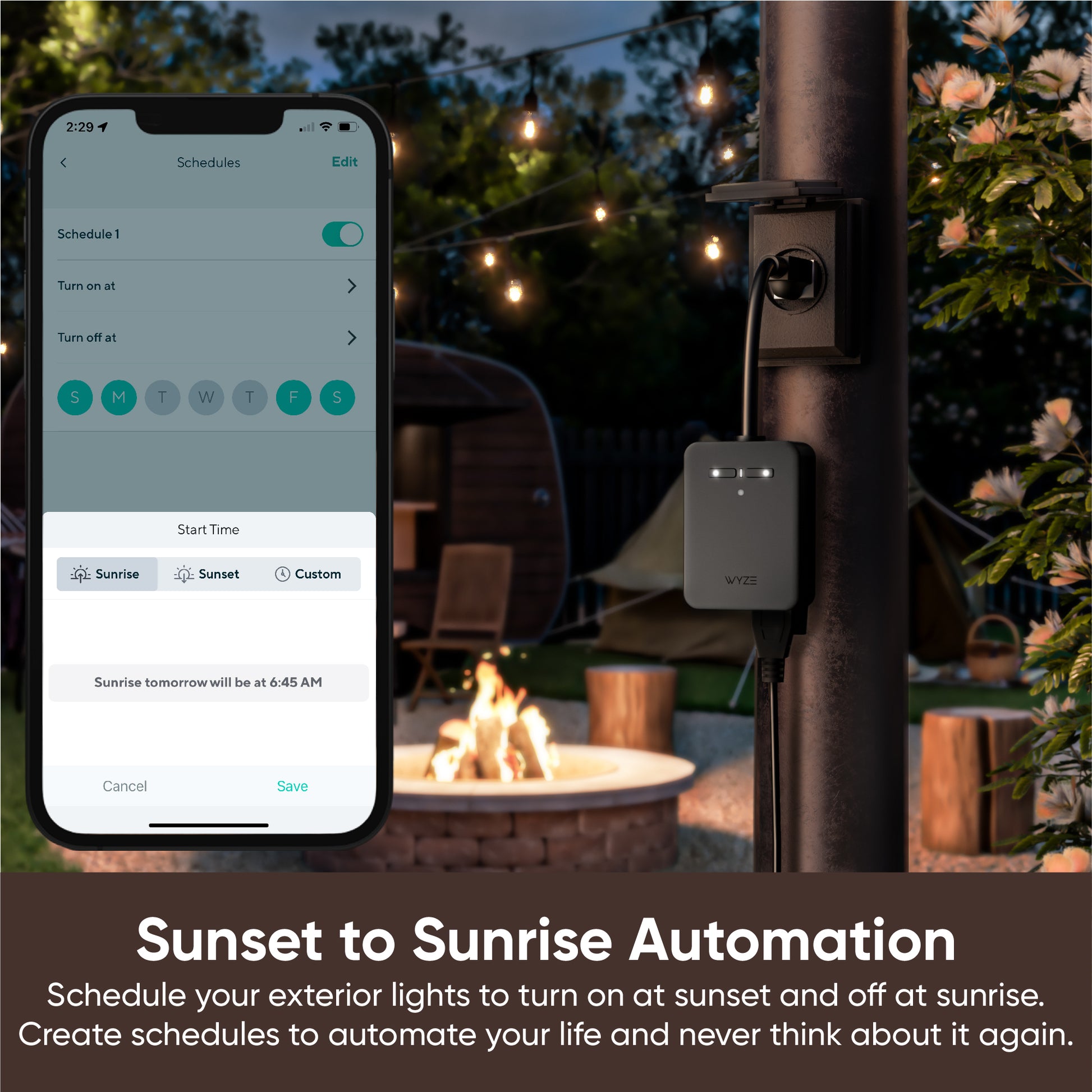 Outdoor Smart Plug, TESSAN WiFi Outlet Works with Alexa, Google Assistant,  2 Individual Socket Outside Power Strip Waterproof Timer Extension Cord  with Switch for Lights and 2HP Pool Pump 