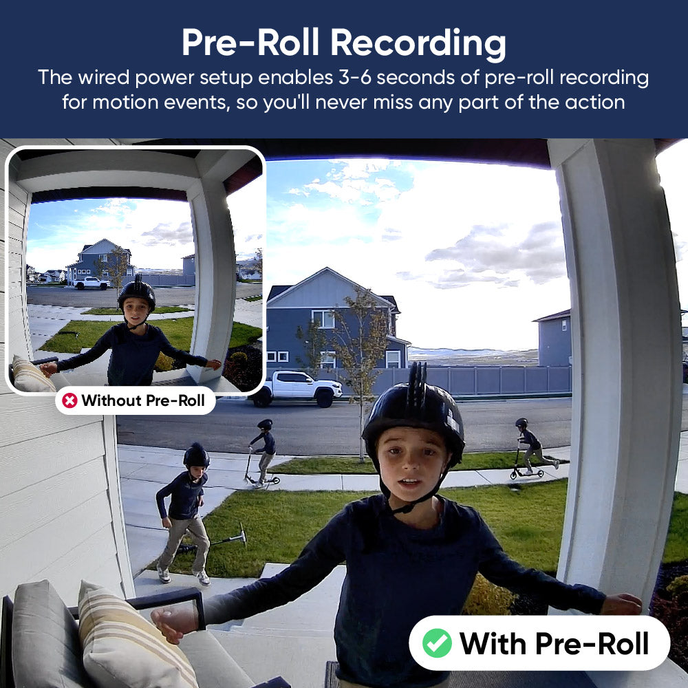 Comparison of pre-roll recording which shows motion leading up to event.