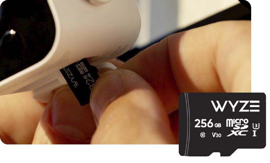 Wyze MicroSD Card and Wyze Cam setup for continuous local recording in a modern home.