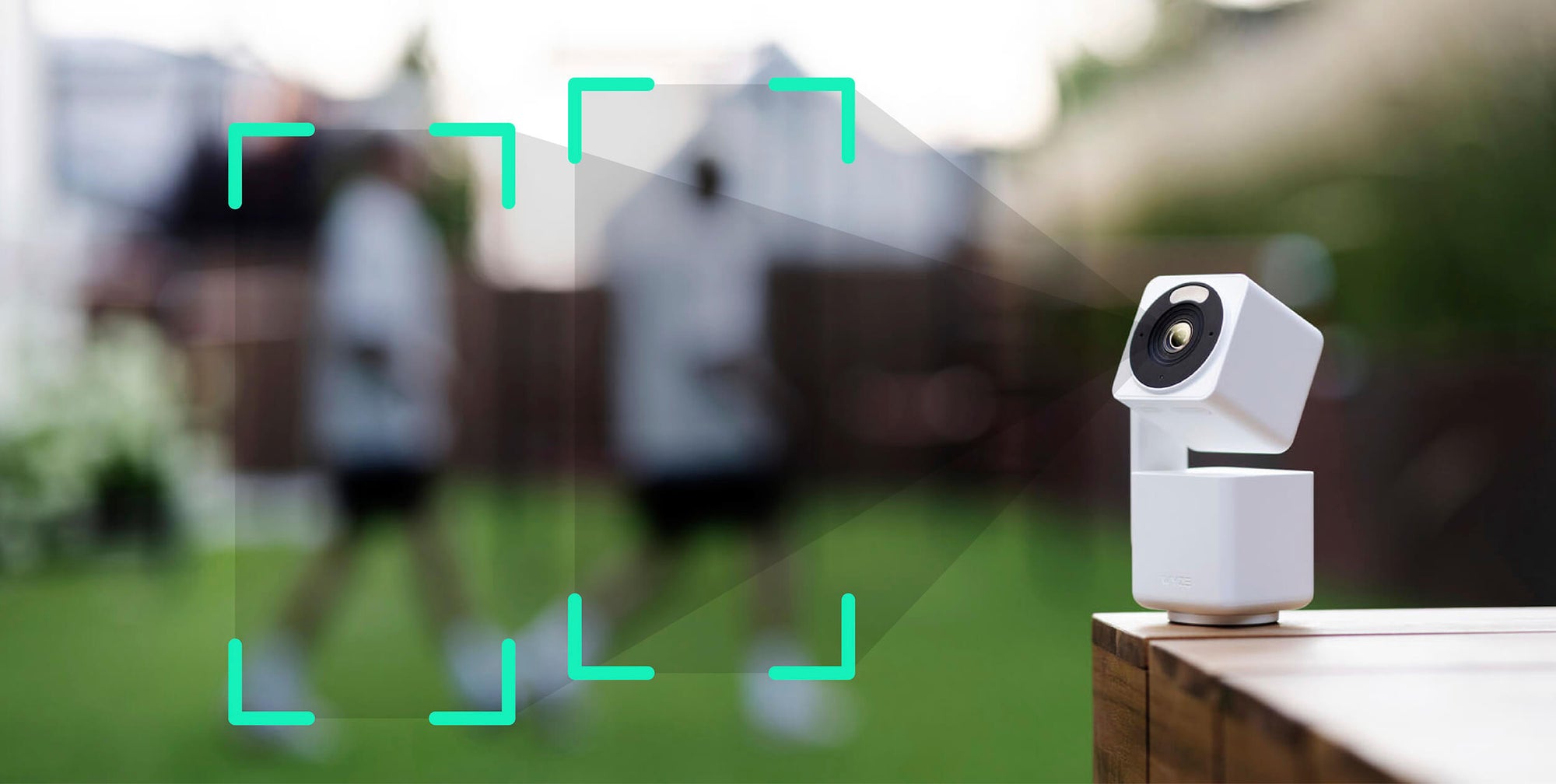 A Wyze Cam Pan v4 is displayed in a green field.