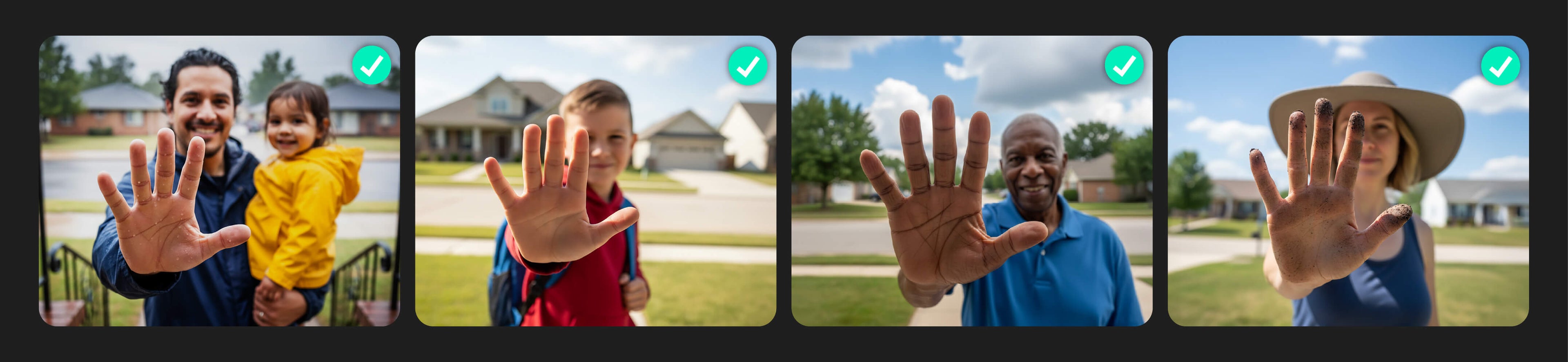 A boy is holding up his hand with a thumbs up.