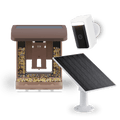 Paquete de cámara inalámbrica con comedero para pájaros - Blanco / Marrón