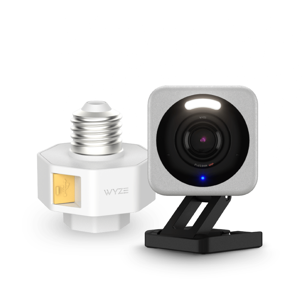 Cam v4 + Lamp Socket v2 Bundle SVB - LS2 - C4GY - Wyze Labs, Inc.