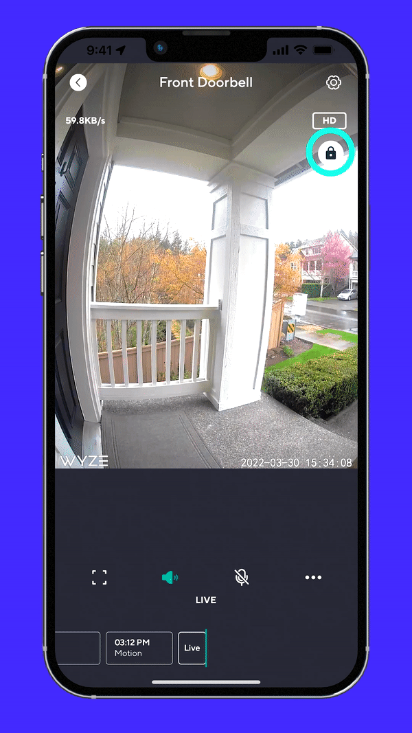 Video: Wyze Lock being unlocked from Wyze Video Doorbell live view