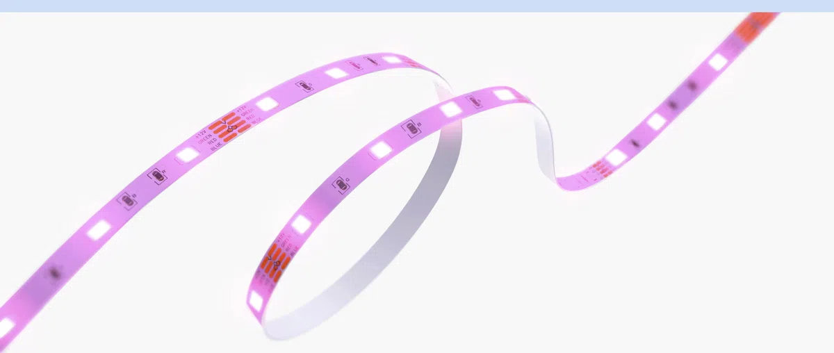 light strip lighting up in purple color