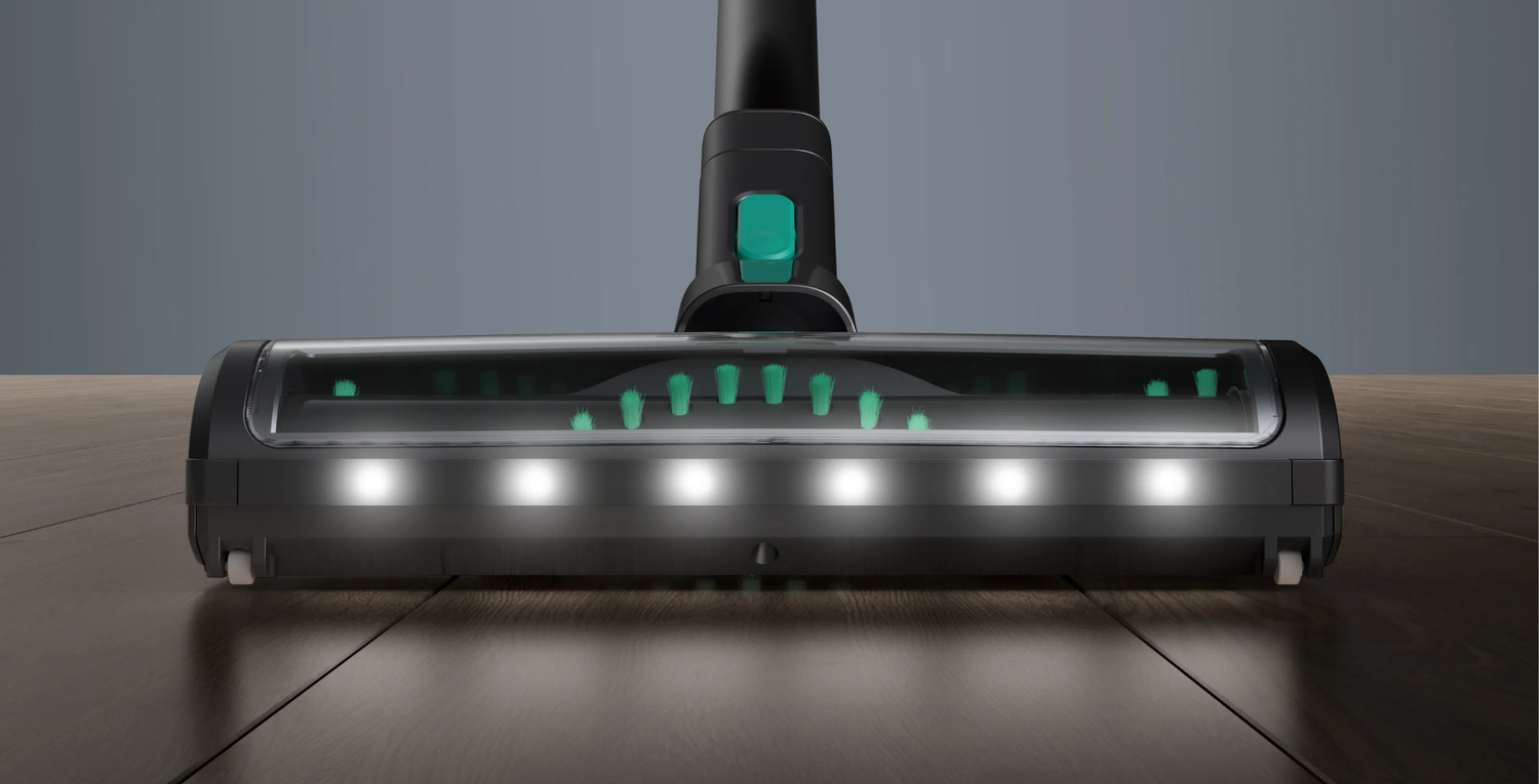 Cordless vacuum LED lights on