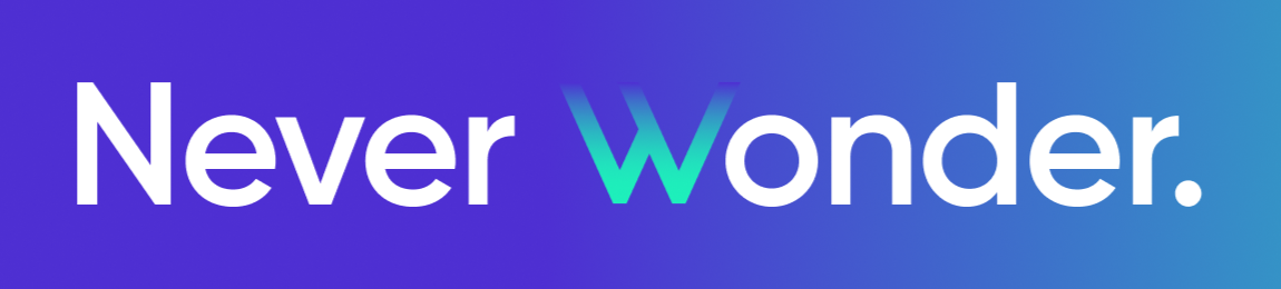 A purple background with the word "Wonder" in white letters.