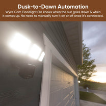 Wyze Cam Floodlight Pro with 3000-lumen light and 180 wide-angle lens.