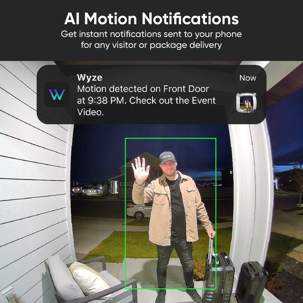 Refurbished) Wyze Video Doorbell v2 Get 2K HD video App Alerts