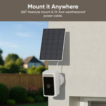 Extend the battery life of your Wyze Battery Cam Pro with this 12W solar charger.
