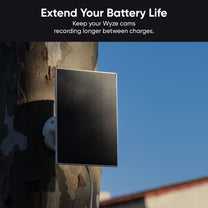 Keep your Wyze Battery Cam Pro charged with the Wyze Solar Panel.