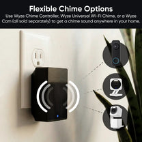 Wyze Battery Video Doorbell - Black / No Chime - Head-to-Toe Viewing 1536 x 1536 HD+ Resolution Wire-Free or Wired Up to.