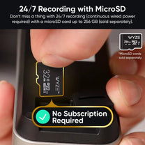 Wyze Battery Video Doorbell avec capacité d'enregistrement 24/7 et sans abonnement requis.