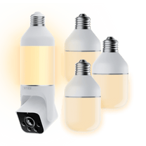 Wyze Bulb Cam + Accessory Bulbs Bundle -- 2K HD Video - Color Night Vision - Smart Home Security - Wyze Bulb Cam + 1.