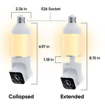 Wyze Bulb Cam is a 2-in-1 outdoor security camera and smart LED light bulb. This is a refurbished product.