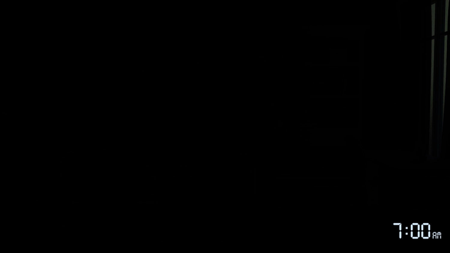 Load video: Kid's room with a bulb changing brightness over time.
