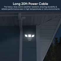 A long 20ft power cable for a Wyze Cam Floodlight v2.
