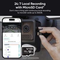 24/7 local recording with microSD card.
