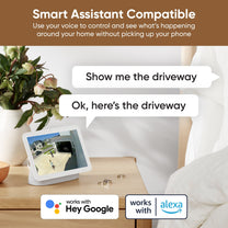 A smart assistant compatible with Google and Amazon.