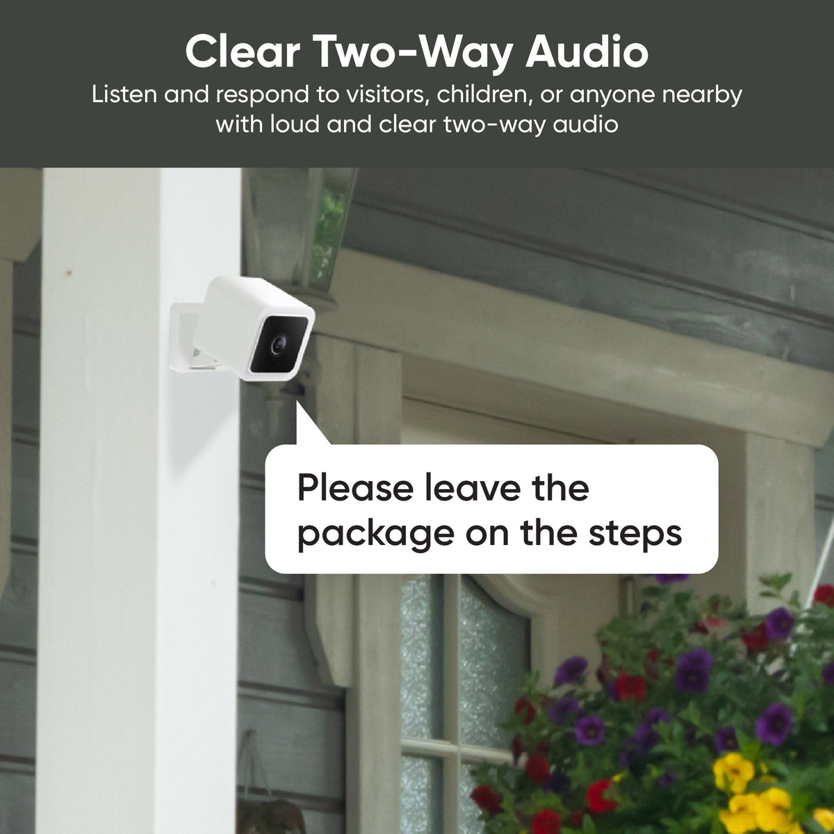 Clear Two-Way Audio - Listen and respond to visitors, children, or anyone nearby with loud and clear.