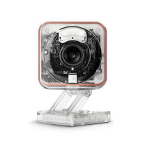 A refurbished Wyze Cam v4 with white color and 2.5K QHD resolution camera.