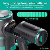 Wyze Cordless Vacuum S - 40 minutes of battery life.
