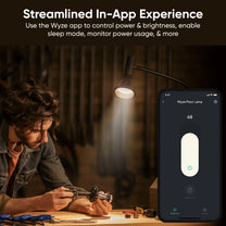 Wyze Floor Lamp - Use the Wyze app to control power and brightness, enable sleep mode, monitor power.