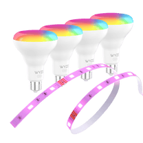 Wyze Light Party Bundle: bulbs with 16M colors, RGB, and tunable white, 32ft strip.