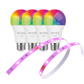 Wyze Light Party - Wyze Bulb Color 4pk + Wyze Light Strip 32ft