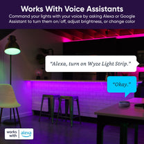 Mit dem Wyze Light Strip Pro können Sie Ihre Atmosphäre dank der Steuerung der mehrfarbigen Segmente ganz nach Ihren Wünschen gestalten.