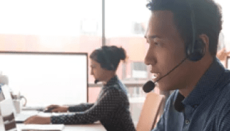 Home security agent wearing a headset