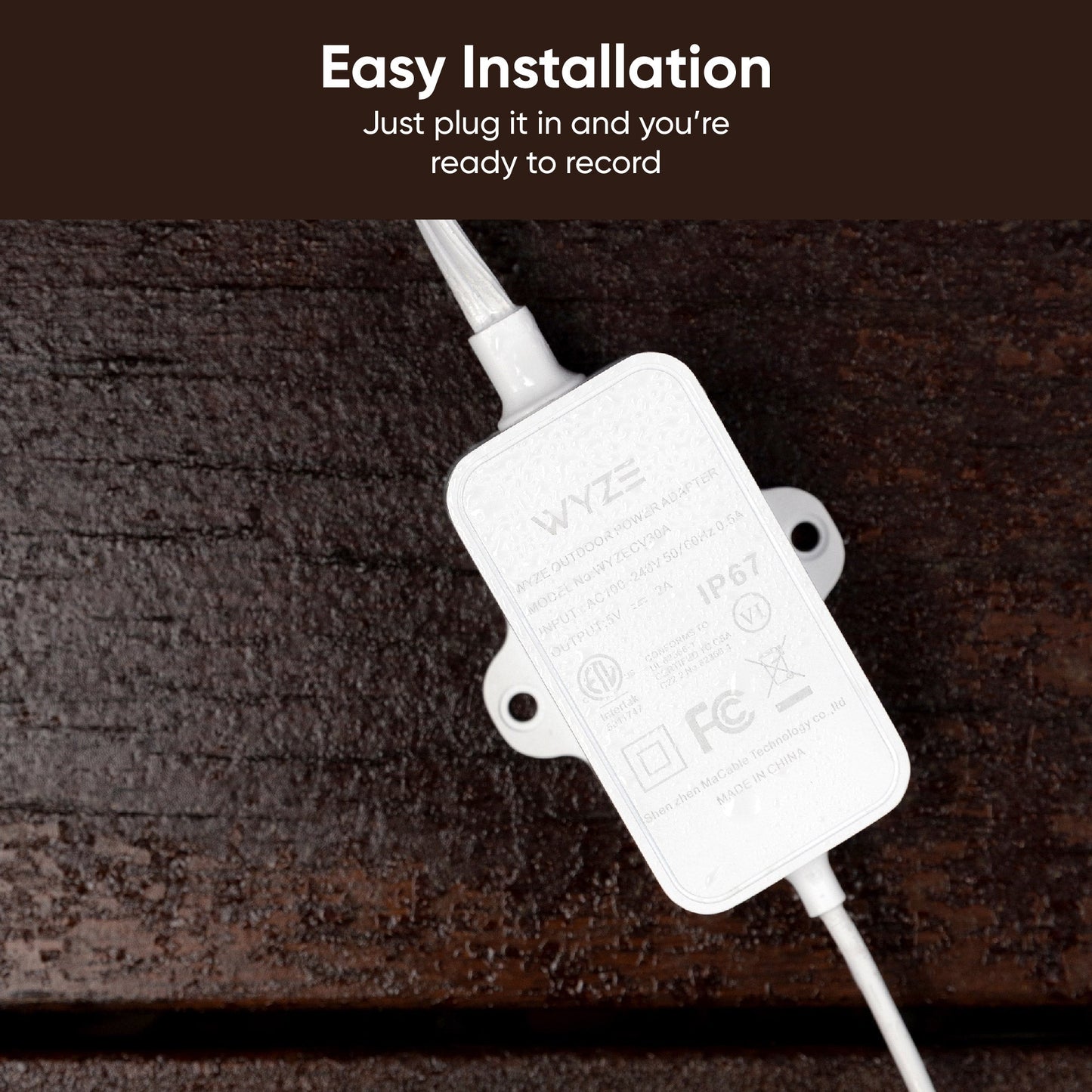 Wyze Outdoor Power Adapter WYZEOPAV3 - Wyze Labs, Inc.